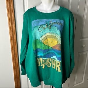 Goodie Two Sleeves Oversized Boxy California Big Sur Sweatshirt 2X